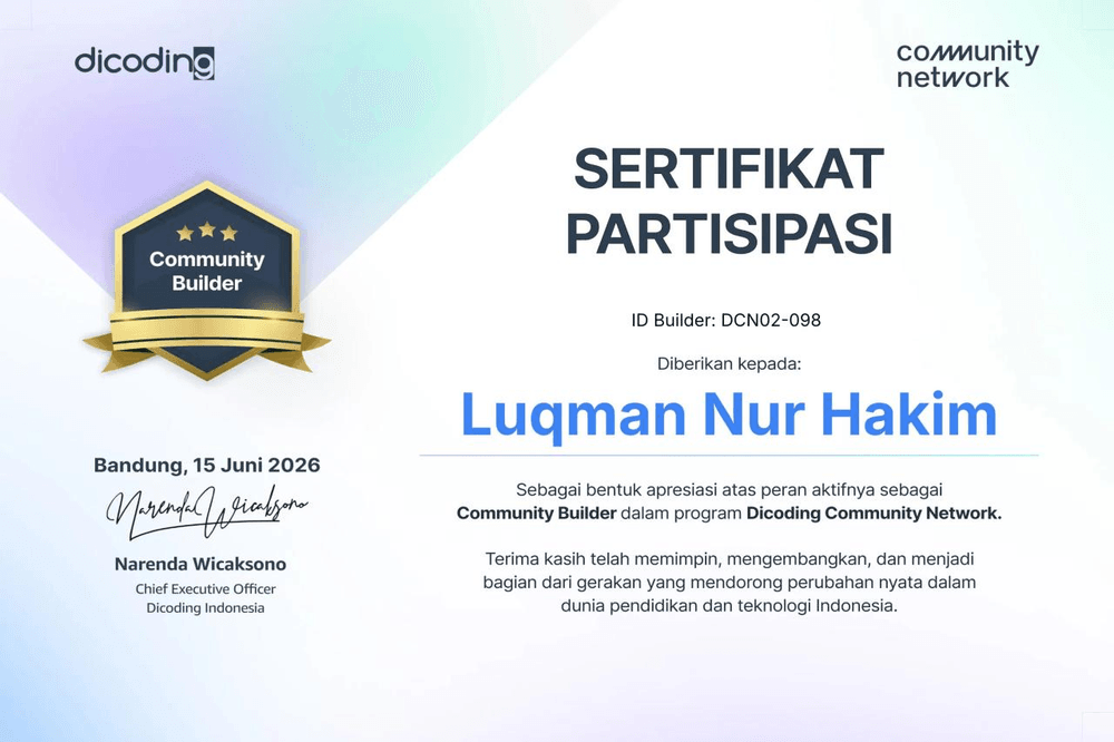 Sertifikat Dicoding Community Builder